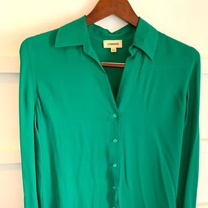 L’Agence 100% silk v-neck blouse